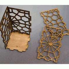 Plywood 4mm Pencil Box Office Desk Pen Organizer Laser Cut Free Vector File