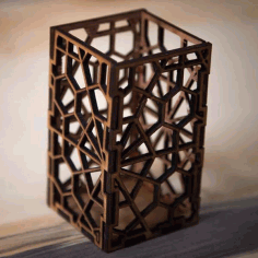Plywood 4mm Pencil Box Office Desk Pen Organizer Laser Cut Free DXF File