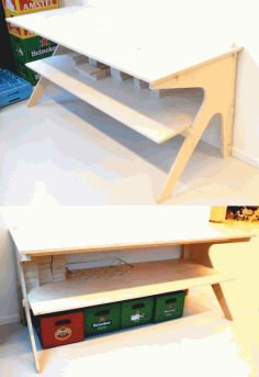 Plywood Clean Desk For Laser Cut Free Vector File