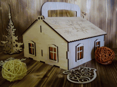 Plywood House For Laser Cut Free Vector File