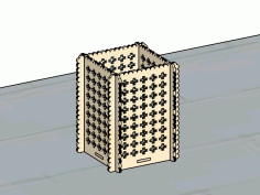 Plywood Pattern Laser Cut Pencil Holder 3mm Free Vector File