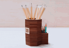 Plywood Pencil Holder Laser Cut Free Vector File