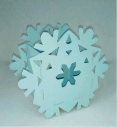 Plywood Snowflake Pen Holder Organizer Laser Cut Free Vector File