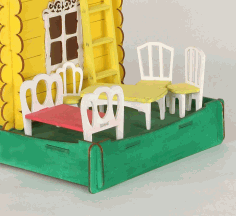 Plywwood Dollhouse Furniture Miniature Chair Table Bed For Laser Cutting Free Vector File