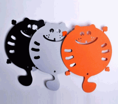 Podstavka Pod Goryachee Kotyara For Laser Cut Free Vector File