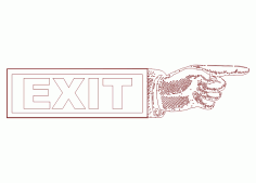 Point Hand Exit Logo Free DXF File