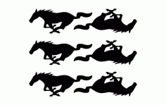Pony 6 Horses Free DXF File