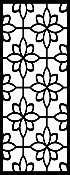Privacy Floral Lattice Stencil Separator Indoor Outdoor Design Free DXF File