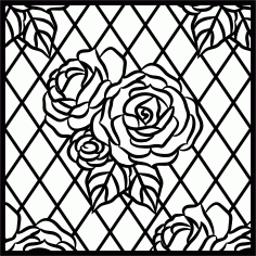 Privacy Partition Indoor Panel Room Divider Floral Lattice Stencil Free DXF File