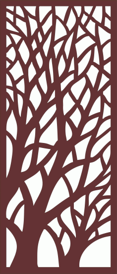 Privacy Partition Indoor Panel Tree Screen Room Divider Seamless Design For Laser Cutting Free DXF File