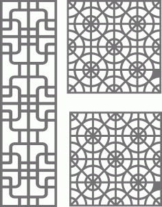 Privacy Partition Indoor Panels Screen Room Divider Seamless Design Patterns For Laser Cutting Free DXF File