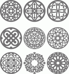 Privacy Partition Round Grill Patterns For Laser Cutting Free DXF File