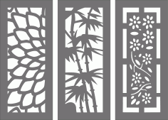 Privacy Partition Sample Baffle Of Flowers Set Free DXF File