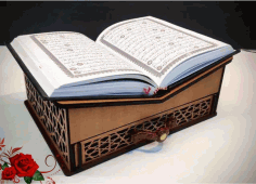Quran Stand With Drawerfor Laser Cut Free Vector File