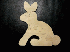 Rabbit Animal Puzzle Laser Cut Free Vector File