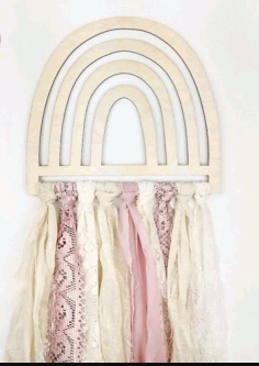 Rainbow And Cloud Boho Under Hanger Free DXF File