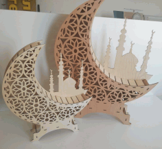 Ramadan Crescent Moon Decor For Laser Cut Free Vector File, Free Vectors File
