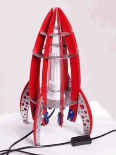 Rocket Lamp Cnc Laser Cutting Free Vector File