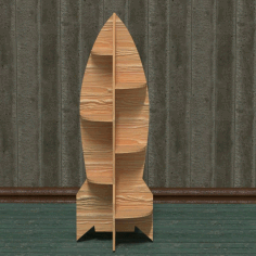 Rocket Shelf For Kids Drawing For Laser Cutting Free Vector File