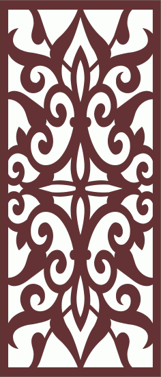 Room Divider Floral Seamless Screen For Laser Cutting Free DXF File