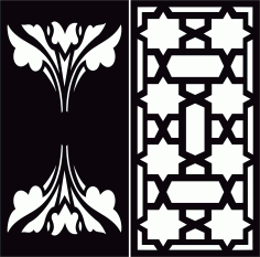 Room Divider Seamless Floral Jali Designs Set For Laser Cutting Free DXF File