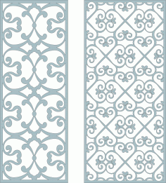 Room Divider Seamless Floral Lattice Stencil Panels Set Free DXF File