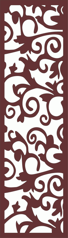 Room Divider Seamless Floral Screen Cnc Laser Cutting Free DXF File