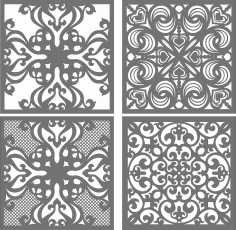 Room Divider Seamless Lattice Designs Set For Laser Cut Free Vector File