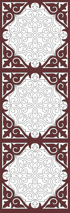 Room Separator Seamless Floral Grill Design For Laser Cutting Free DXF File