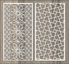 Room Separator Seamless Floral Lattice Stencil Designs Set Free DXF File