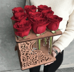 Rose Flower Standfor Laser Cut Free Vector File