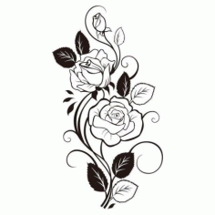 Rose Vine Drawing Free DXF File