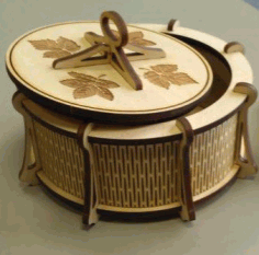 Round Carved Box Laser Cut Free Vector File