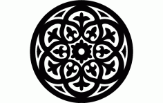 Round Floral Pattern Free DXF File