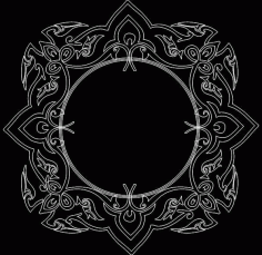 Round Mirror Frame Free DXF File