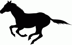 Running Horse Silhouette Free DXF File