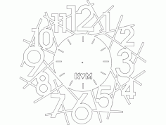 Saat Km Clock Free DXF File