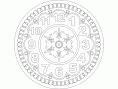 Saat Ornament Clock Free DXF File