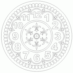 Saat Pattern Design Round Free DXF File
