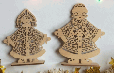 Santa And Snow Maiden Templates Laser Cut Free Vector File