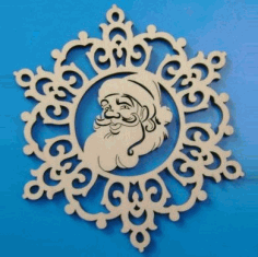 Santa Claus Christmas Ornament Laser Cut Free Vector File