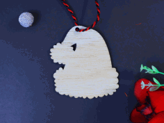 Santa Hat Christmas Ornament Unfinished Wood Cutout Laser Cut Free Vector File
