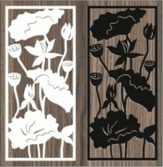 Screen Of The Lotus In The Lake For Laser Cut Cnc Free DXF File