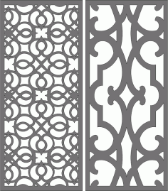 Screen Pattern Living Room Seamless Separators Set For Laser Cutting Free DXF File