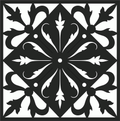Seamless Floral Screen Design Room Divider For Laser Cutting Free DXF File