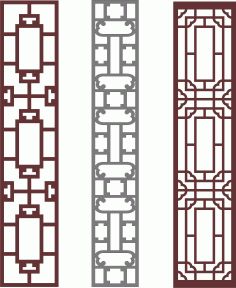 Seamless Separator Screen Panels Set For Laser Cut Free Vector File