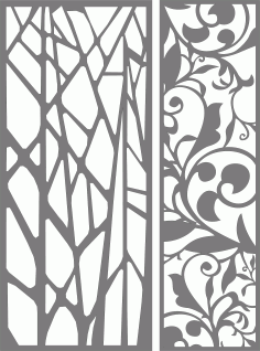 Separator Screen Floral Seamless Patterns Set For Laser Cutting Free DXF File