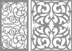 Separator Seamless Floral Screen Panel For Laser Cutting Free DXF File