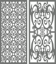 Set Of Panel Screen Room Divider Patterns For Laser Cut Free Vector File