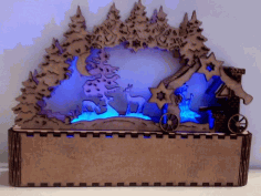 Shadow Box Holiday Decorations New Year Lamp For Laser Cut Free Vector File